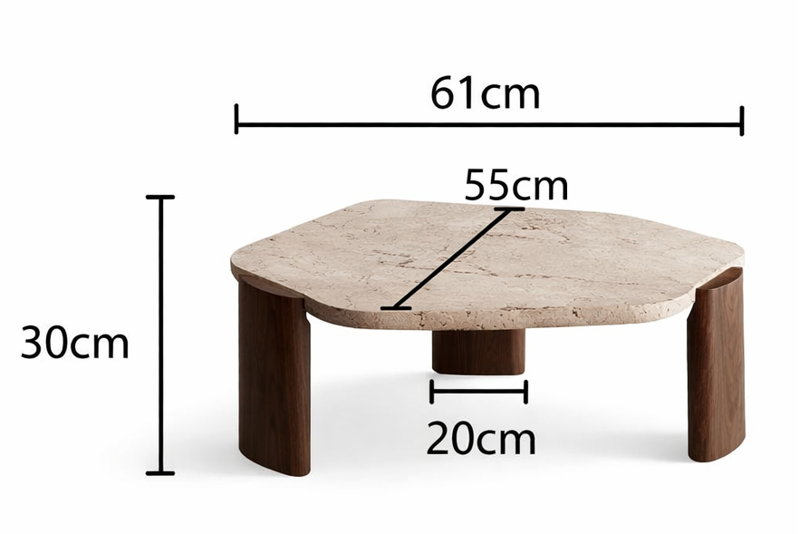 Lunara Travertine Coffee Table