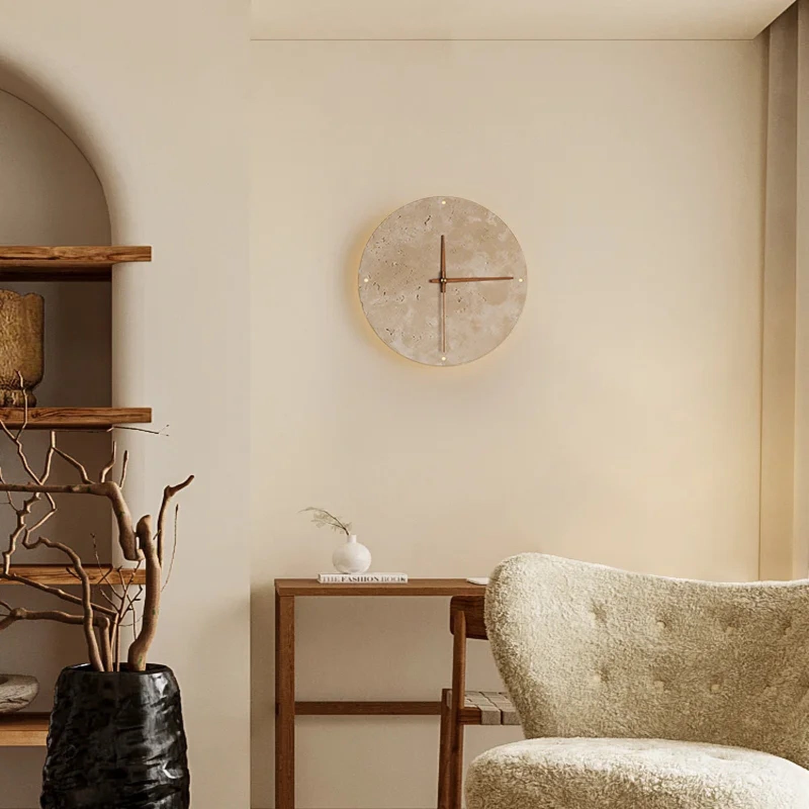 Solstice Crest Clock Wall Sconce