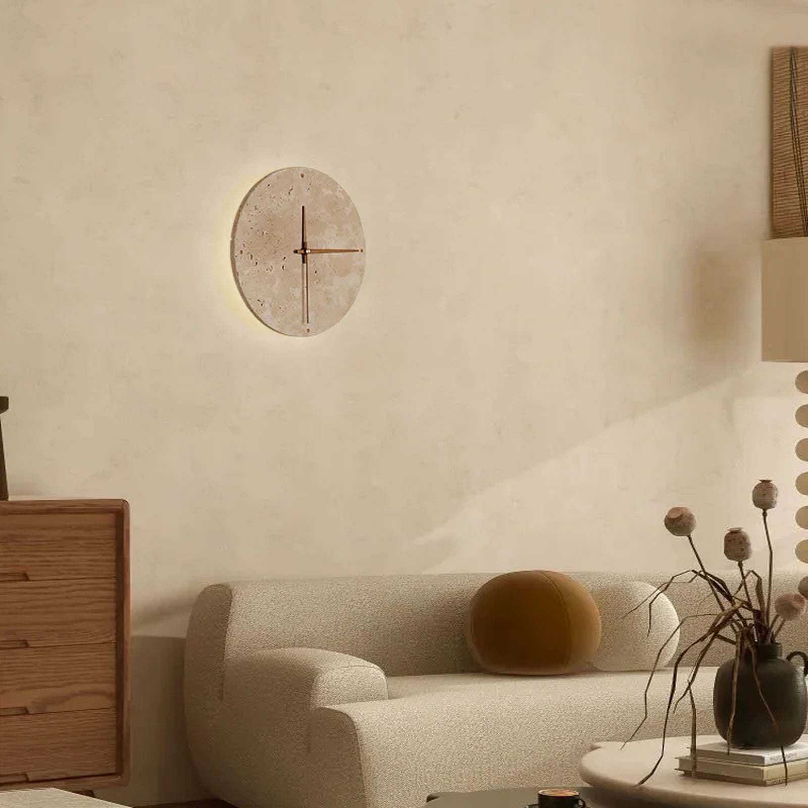 Solstice Crest Clock Wall Sconce