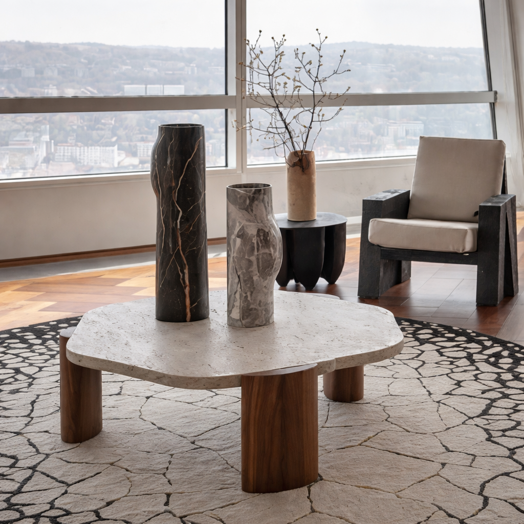 Lunara Travertine Coffee Table
