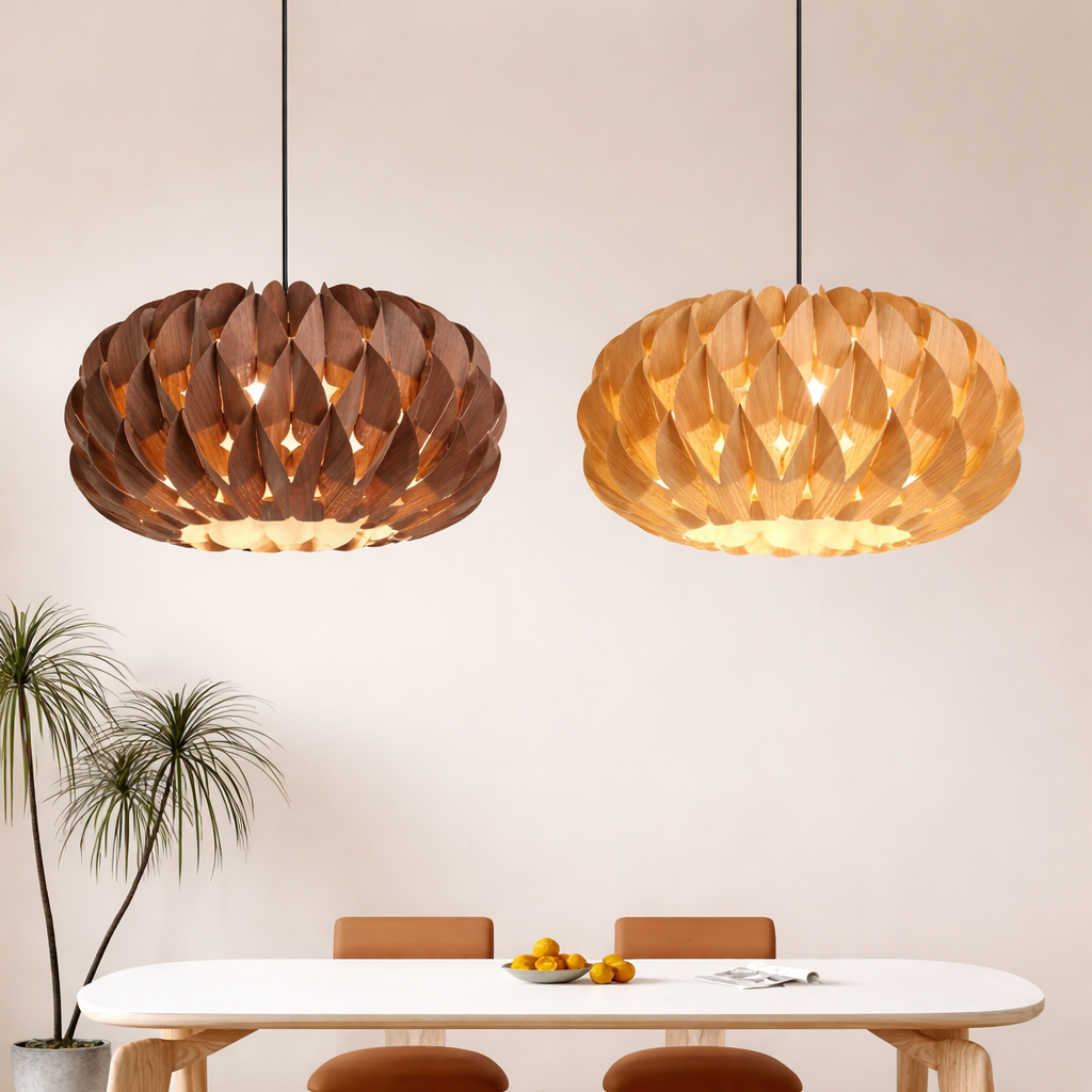 Aurora Bloom Wooden Pendant Light