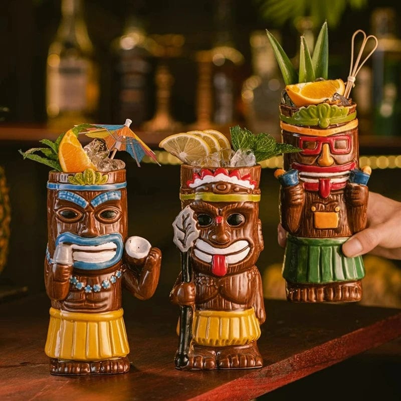 Hawaiian Style Brown Tiki Mug