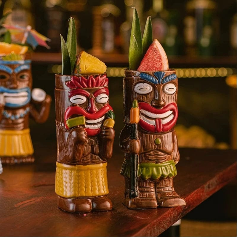 Hawaiian Style Brown Tiki Mug